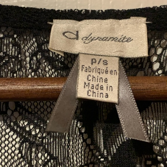 Dynamite black sheer lace long sleeve top, size S - Picture 4 of 4